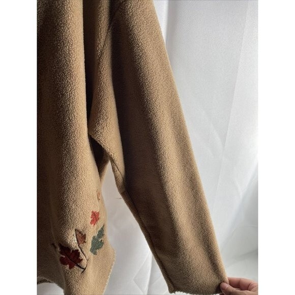 Attraction Size XL Grannycore Fleece Cardigan Jacket Embroidered Flowers - Picture 8 of 12